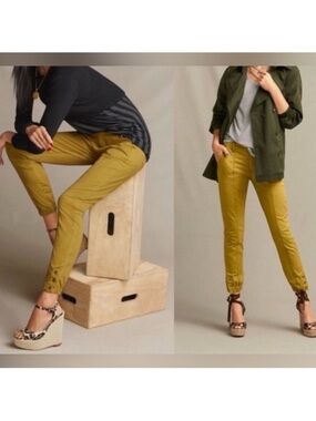 cAbi The Tracker Jogger Marigold Button Accent Utility Style Pants Size 4